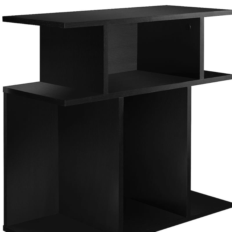 HomeRoots 24" Black Wood End Table With Six Open Shelves - 11.75