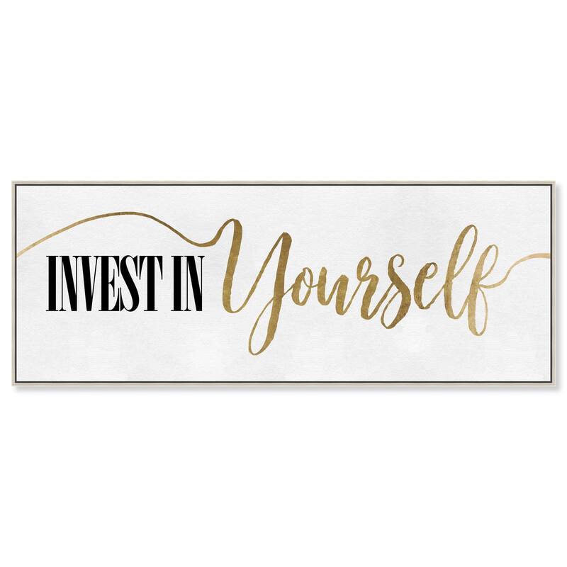 Invest In Yourself Panoramic Canvas by Art Remedy - Silver - 54" x 20"