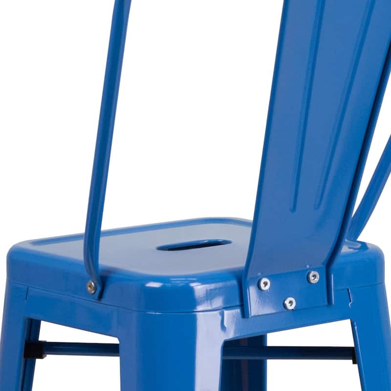 30'' High Metal Indoor-Outdoor Barstool with Back