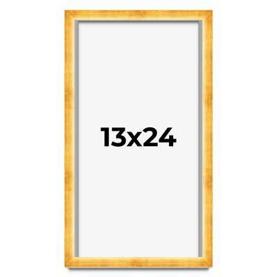 13x24 Shadow Box Frame Gold | 1.625 Inches Deep Real Wood Traditional