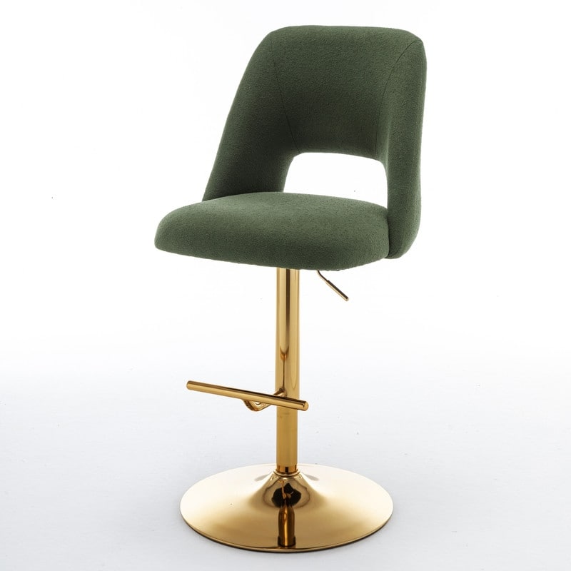 Best Quality Furniture Adjustable Textured Fabric Barstools with Chrome Finish Base (Set of 2)