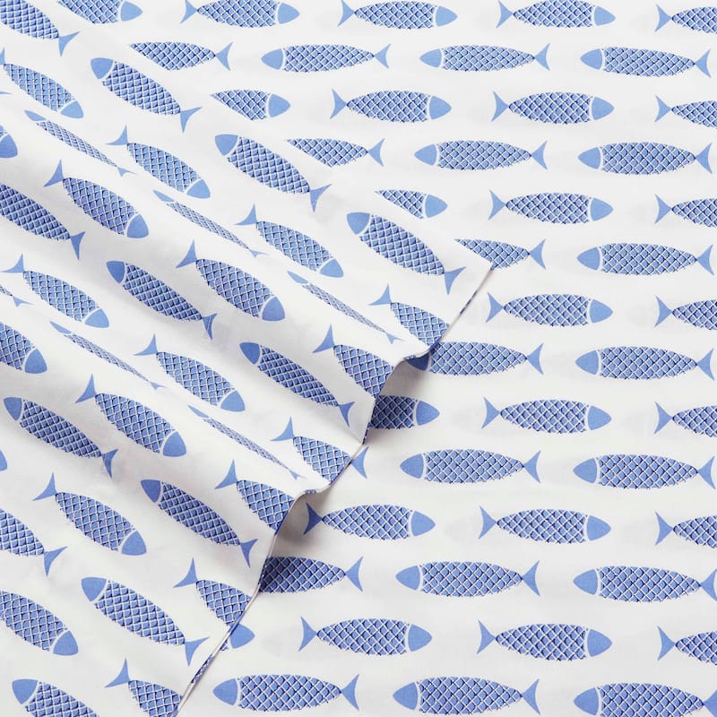 Nautica Cotton Percale Deep Pocket Bed Sheet Sets