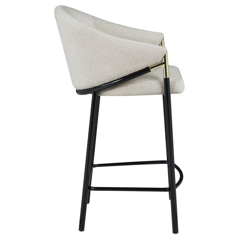 Estela Beige & Glossy Black Sloped Barstools (set of 2) by Christopher Knight Home