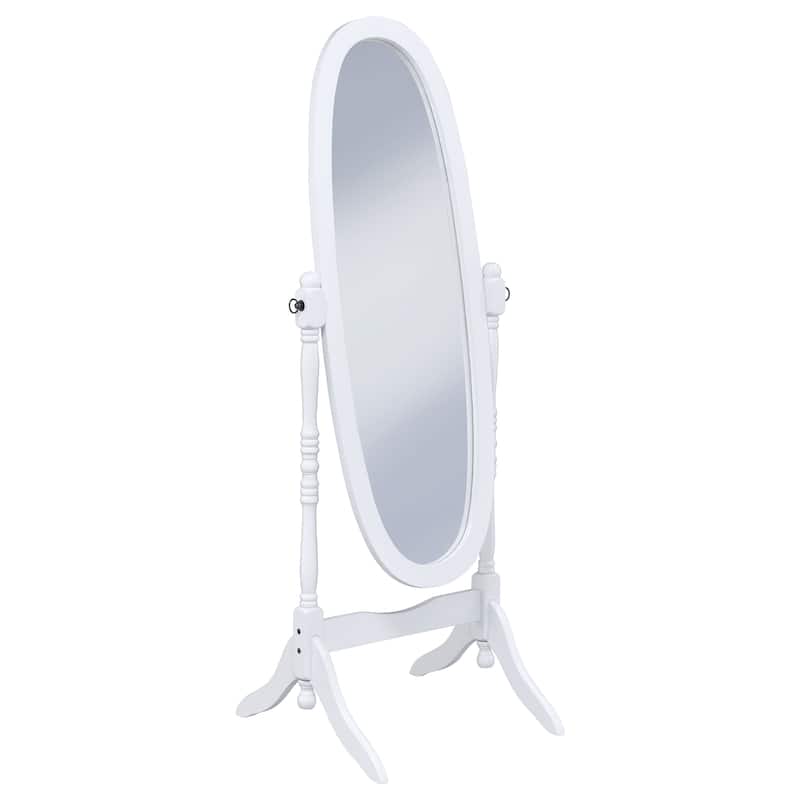 Foyet Wood Adjustable Full Length Cheval Mirror - White