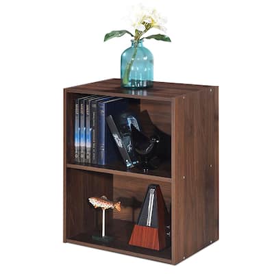 Gymax 2 Tier Open Shelf Night Stand End Table Sofa Side Storage - 17''x11.5''x21.5''