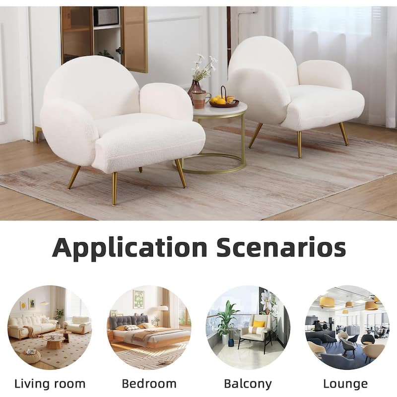 XINMICS Modern Accent Chair Upholstered Armchair for Living Room, Bedroom