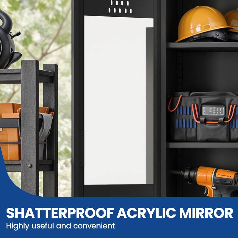 Metal Garage Storage Tool Cabinet with Doors and Adjustable Shelves