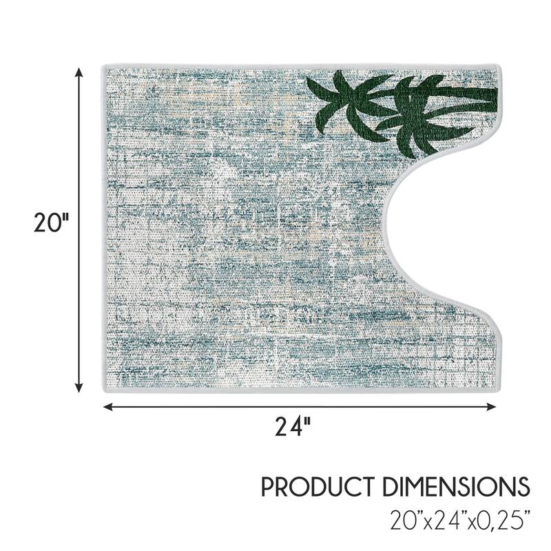 Toilet Mat - Machine Washable & Absorbent Bath Rugs for Bathroom Floor - Plush, Non Slip Bath Rug