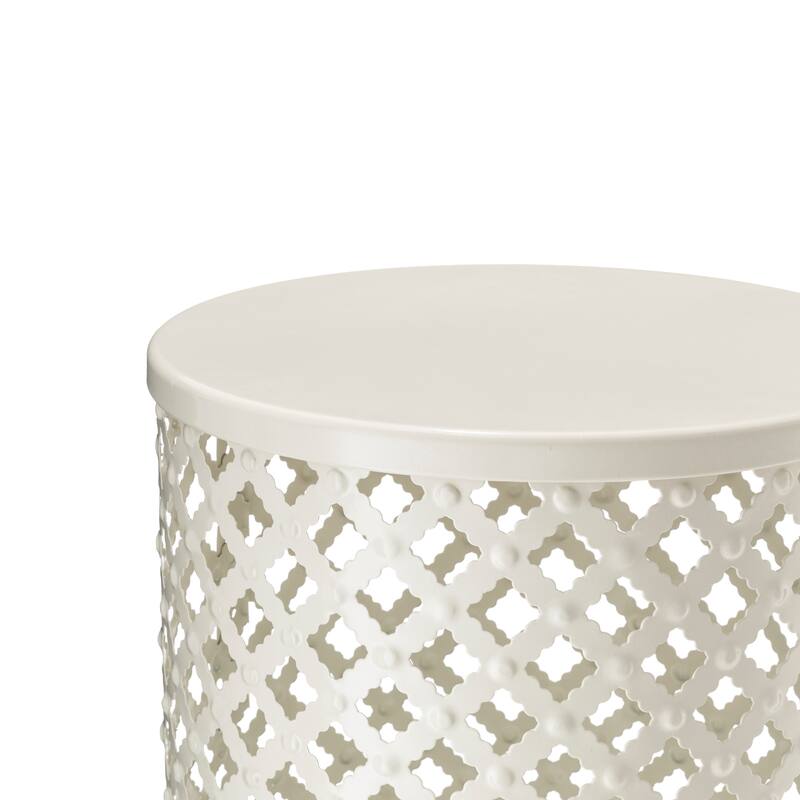 Glitzhome Set of 2 Multi-functional Metal Garden Stool Outdoor Table