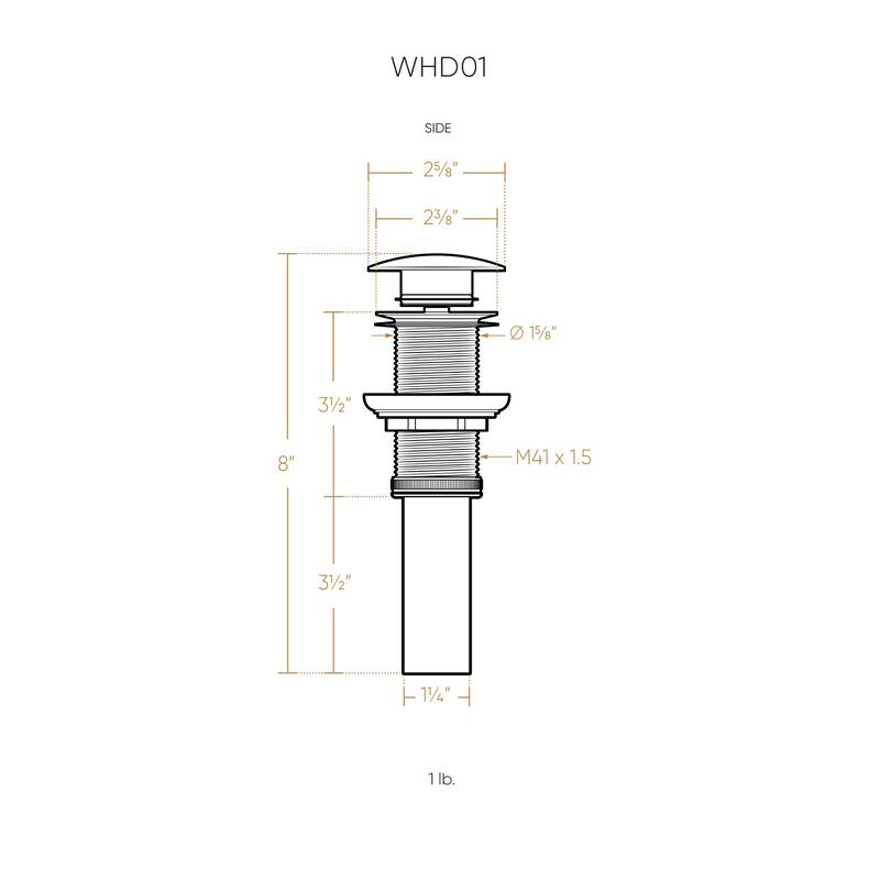 Whitehaus Collection Decorative Pop-up Mushroom Drain with No Overflow