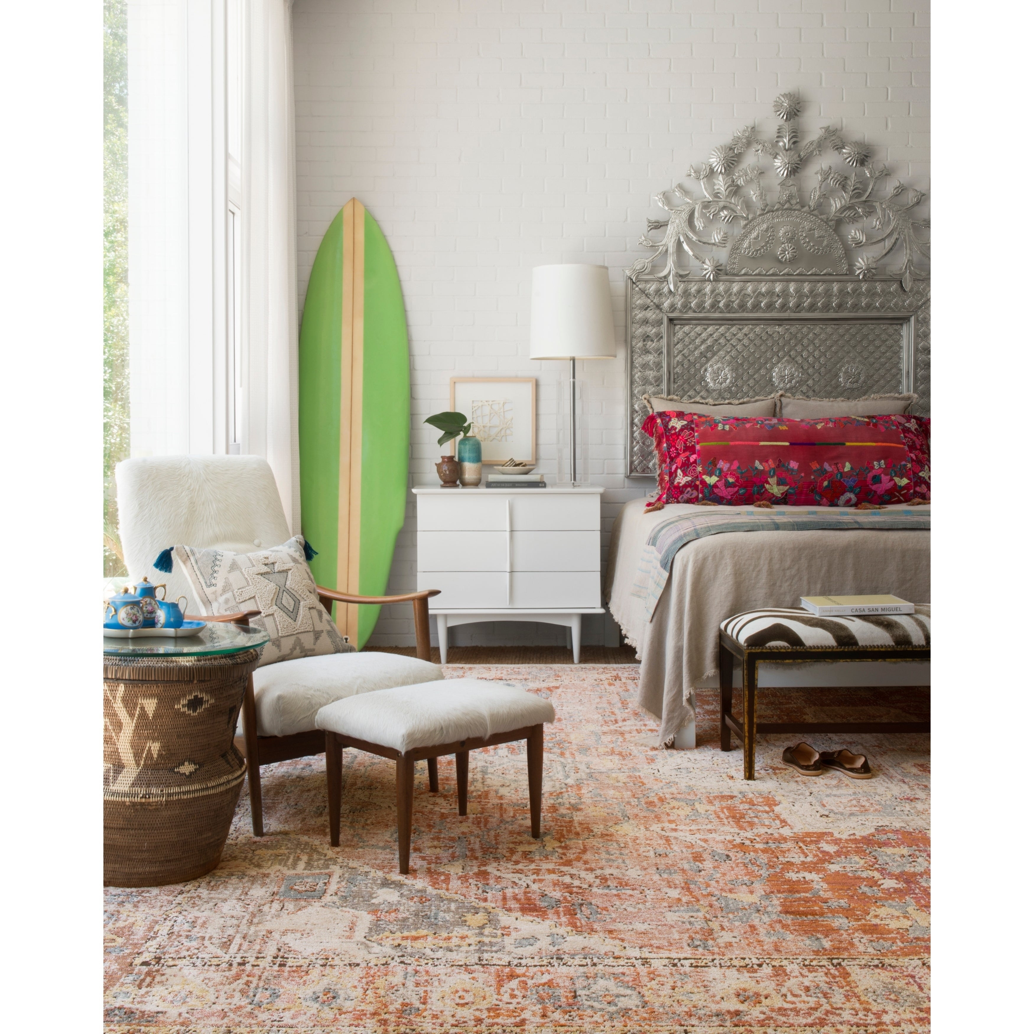 Alexander Home Genova Distressed Medallion Area Rug