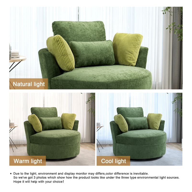 Modern Swivel Chair with Pillows for living room