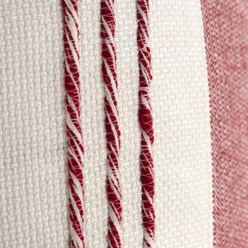 Rizzy Home Woven Striped Square Throw Pillow with Tassels