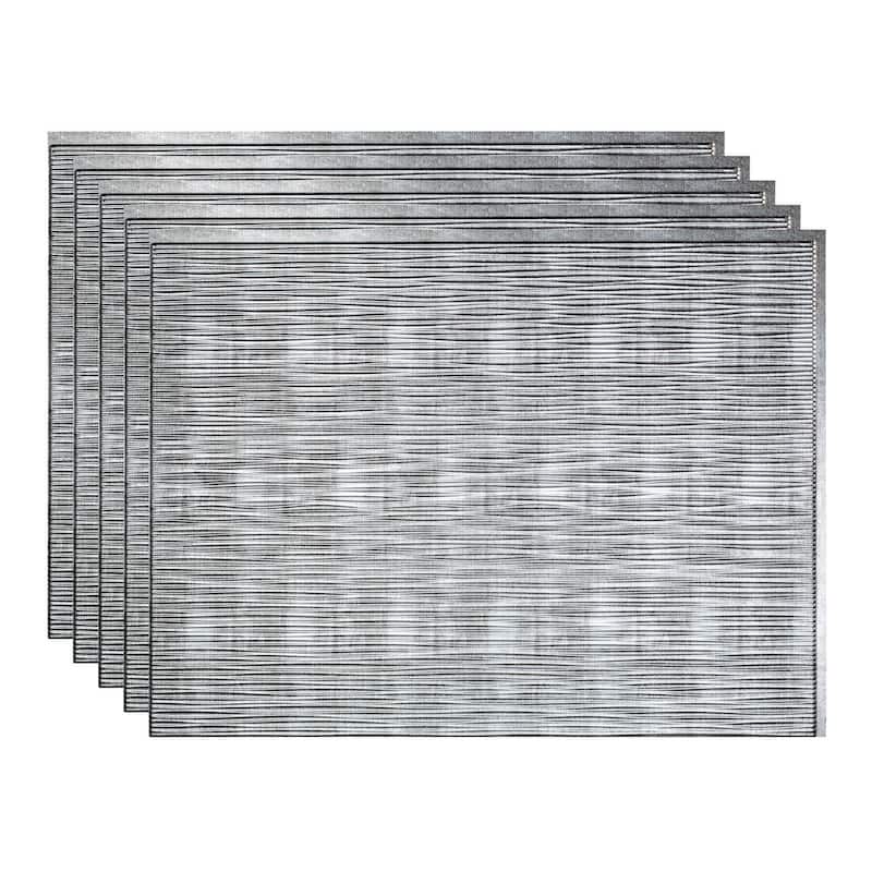 FASÄDE Ripple Decorative Vinyl Backsplash Panel - 5 Pack - Crosshatch Silver