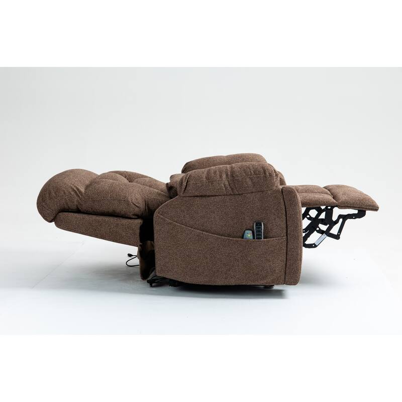 Power Lift Recliner Chair with Heat & Massage, Ergonomic Single Sofa Chair, Electric Recliner Chair with 2 Cup Holders