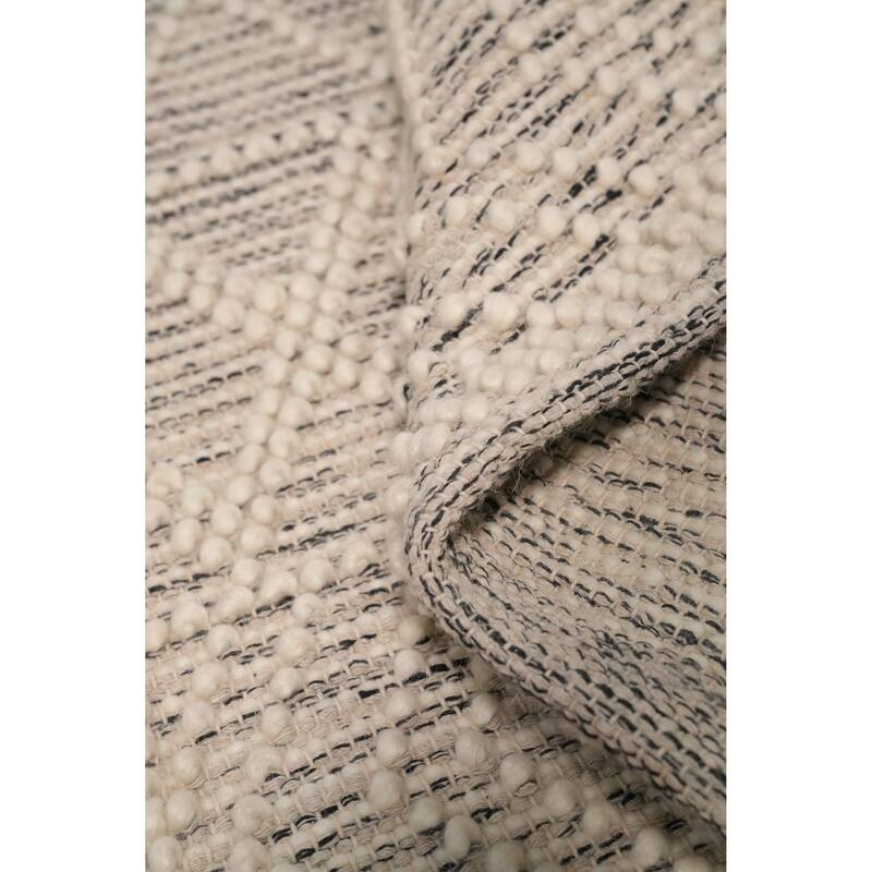 Hand Knotted Oriental 100% Wool Carpet Modern Geometric Beige & Ivories Modern Gotti Design Runner Rug - 9' 5'' X 2' 6''