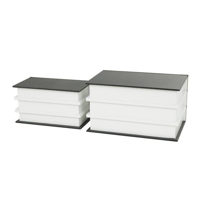 Black or White Canvas Box with White or Gold Explore, Dream, Discover Text (Set of 2)