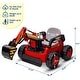 preview thumbnail 21 of 19, Ride On Excavator for Kids, 4WD Electric Excavator Toy, 12V Batter