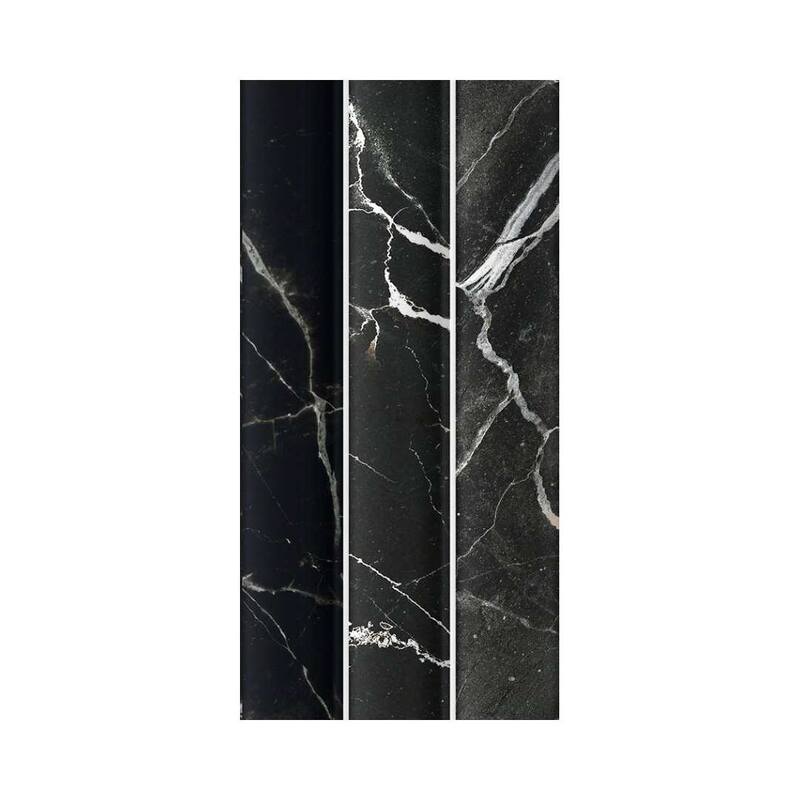 Lyrical 4.5x9 Matte Marble Look Porcelain Fluted Ribbed Tile - Wall, Backplash