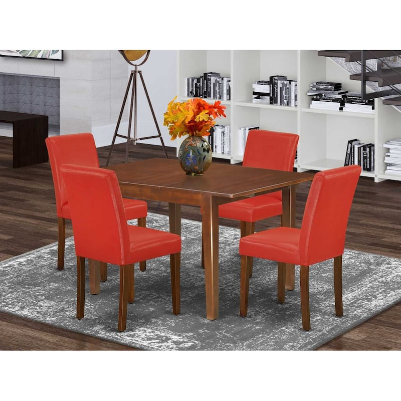 Dinette Set 5Pc Rectangle Table & 4 Chairs - Firebrick Red - Island Interiors
