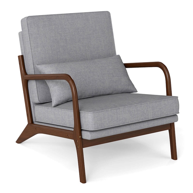 Costway 1/2 PCS Modern Accent Chair Upholstered Leisure Armchair with - 1 PCS