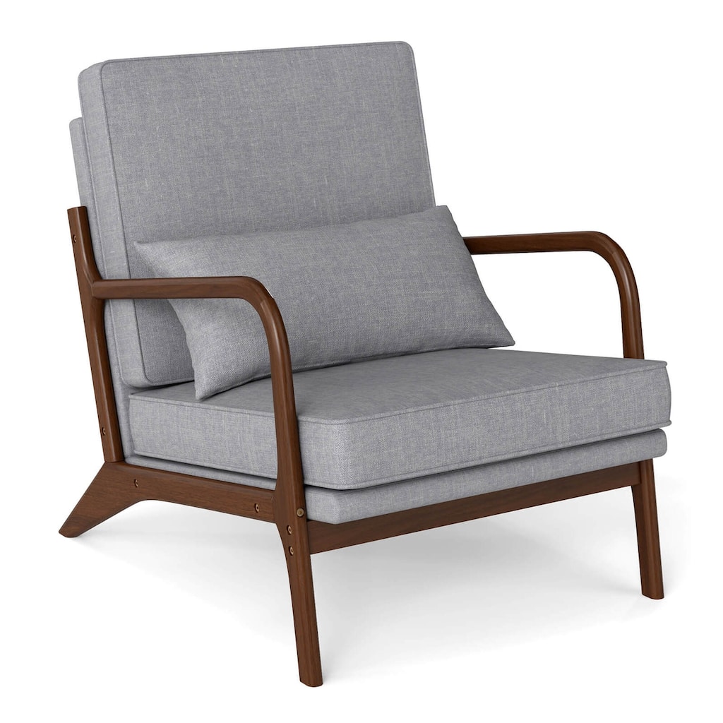 Costway 1/2 PCS Modern Accent Chair Upholstered Leisure Armchair with