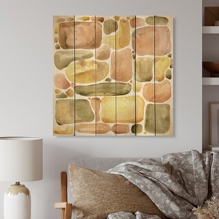 Designart 'Pastel Summer Stone Ornament II' Modern Wood Wall Art