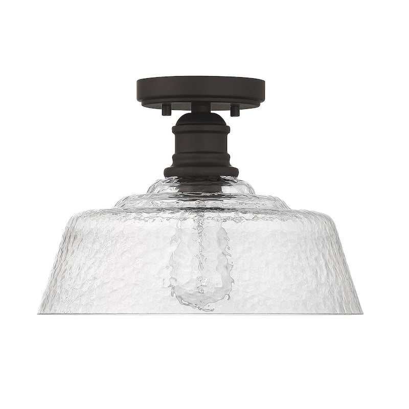 Bellevue SH71300 13" Wide Semi-Flush Ceiling Fixture with a patterned