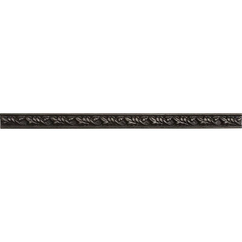 Dove 0.5" x 8" Matte Metallic Listello Wall Tile Trim - Box of 3 pieces - Black