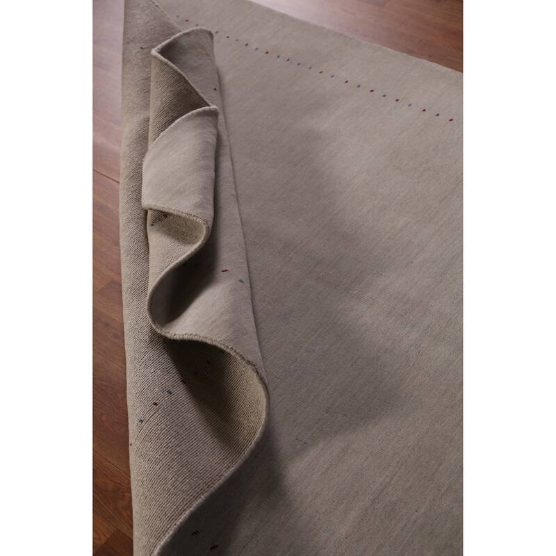 Hand Knotted Oriental 100% Wool Carpet Tribal Tribal Greys & Charcoal Gabbeh Area Rug - 7' 7'' X 5' 3''