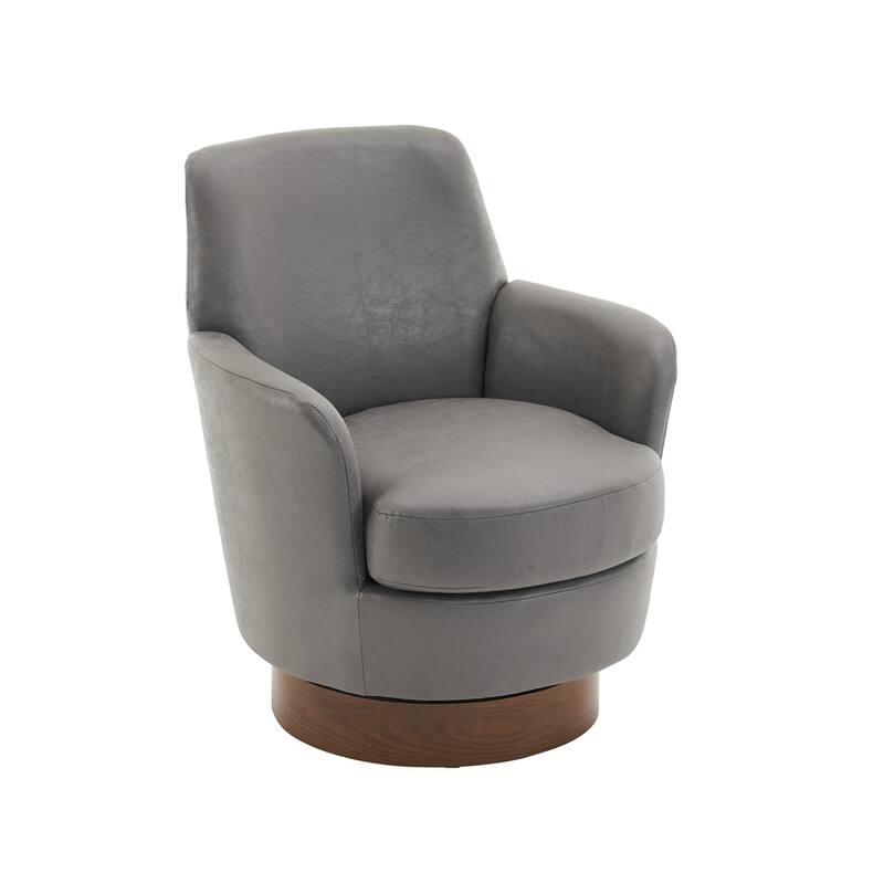 Modern Swivel Barrel Chair with Gold Stainless Steel Base
