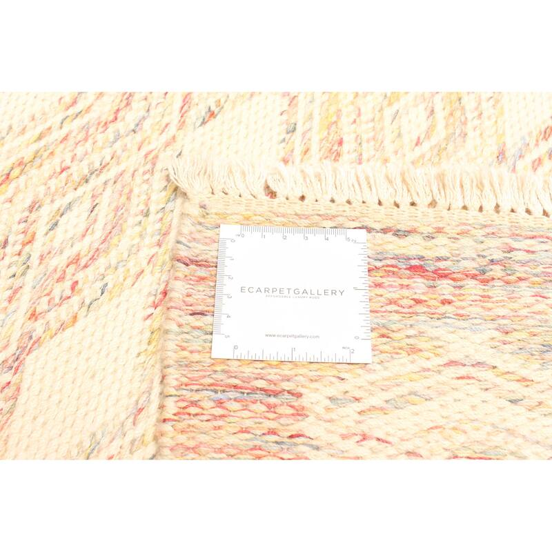 ECARPETGALLERY Flat-Weave Ankara FW Cream Wool Kilim - 4'11 x 7'8