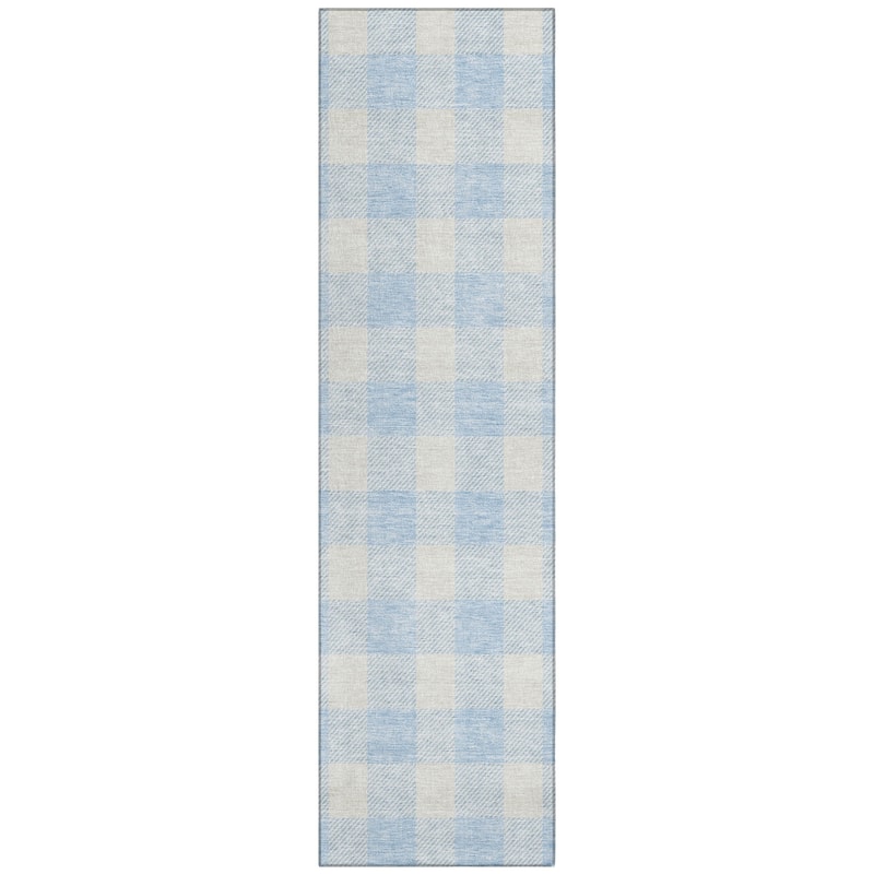 Machine Washable Indoor/ Outdoor Chantille Plaid Rug