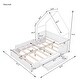 preview thumbnail 4 of 18, Queen Size Wood House Bed, Kids Bed with Guardrail and 2 Drawers