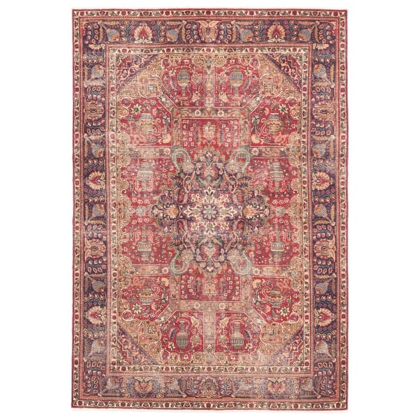 slide 2 of 9, ECARPETGALLERY Hand-knotted Antalya Vintage Red Wool Rug - 6'7 x 9'9