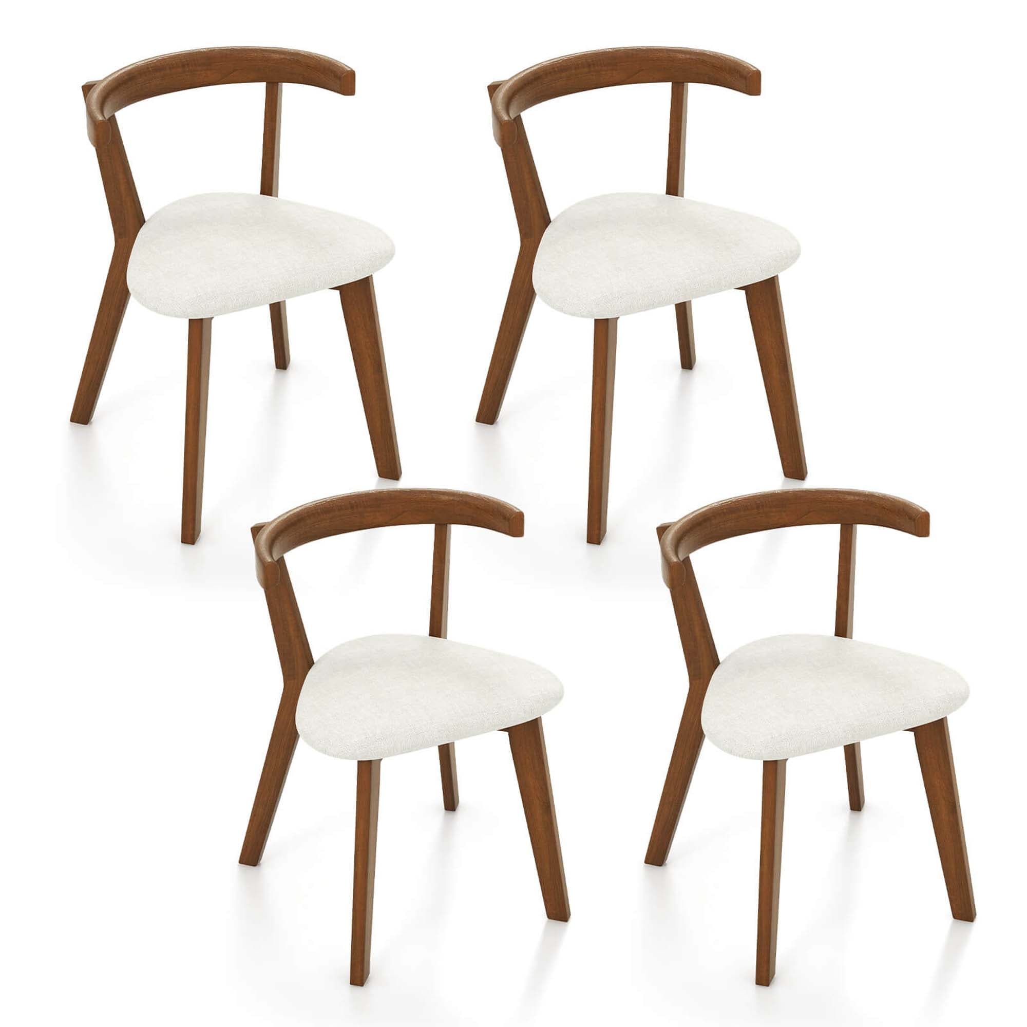 2/4PCS Wooden Dining Chairs Farmhouse Armless Upholstered Side Chairs