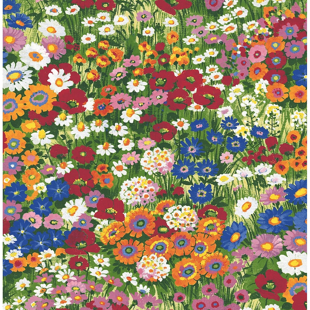 NextWall Floral Meadow Peel and Stick Wallpaper