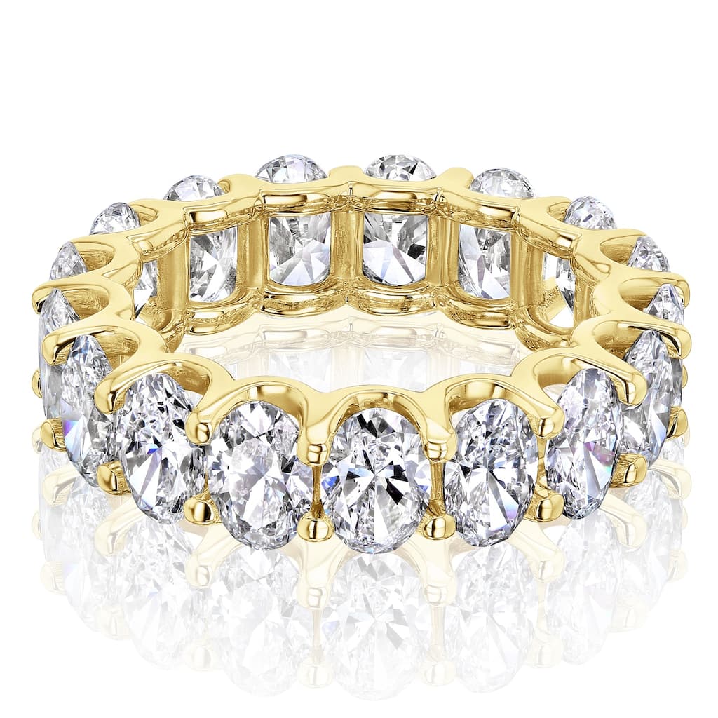 Kobelli Lab Grown Diamond 14k Solid Gold Oval Eternity North-South Ring