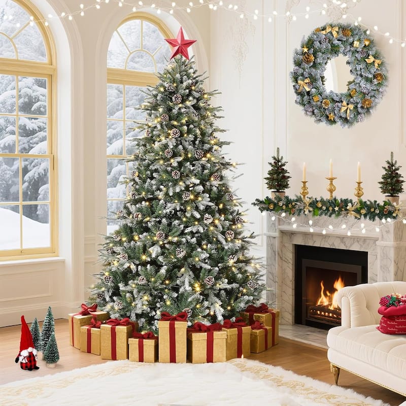 Automatic Expansion Snow Flocked Christmas Tree for Home Decor - N/A