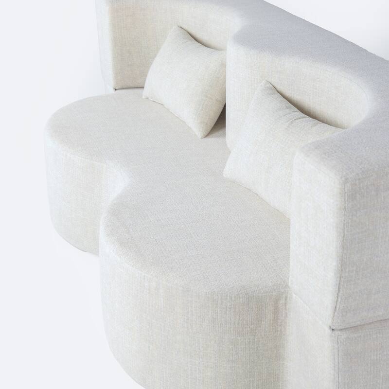 2-in-1 Foldable Sofa Bed, Convertible Sleeper Sofa Couch, Upholstered Cloud Couch Loveseat Recliner Sofa with 2 Pillows