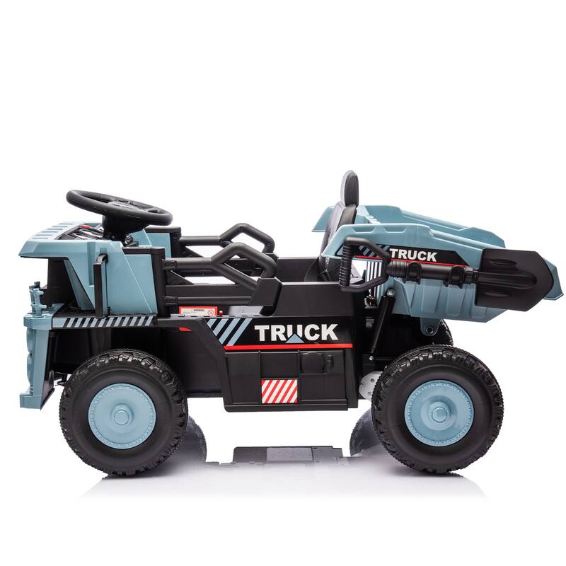 12V Kids Ride On Dump Truck W/Parents Control,2wd,Rear-Wheel Suspension,Electric Dump Bed And Extra Shovel,For Kids 3-5