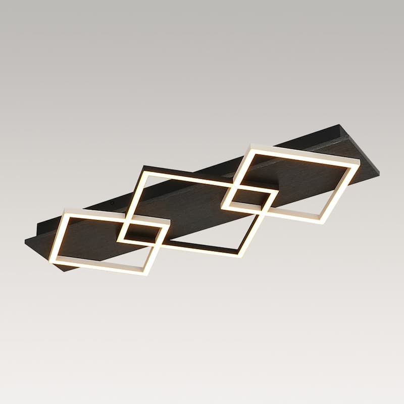 3-Light Dimmable LED Linear Semi-flush Mount For Living Room - N/A