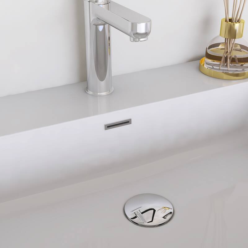 Floating Bathroom Vanity in Yellow Oak with Integrated Resin Top