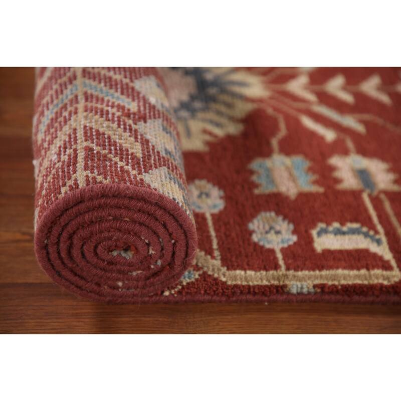 Orange Kazak Runner Rug Hand-knotted Wool Carpet - 2'7"x 8'1"