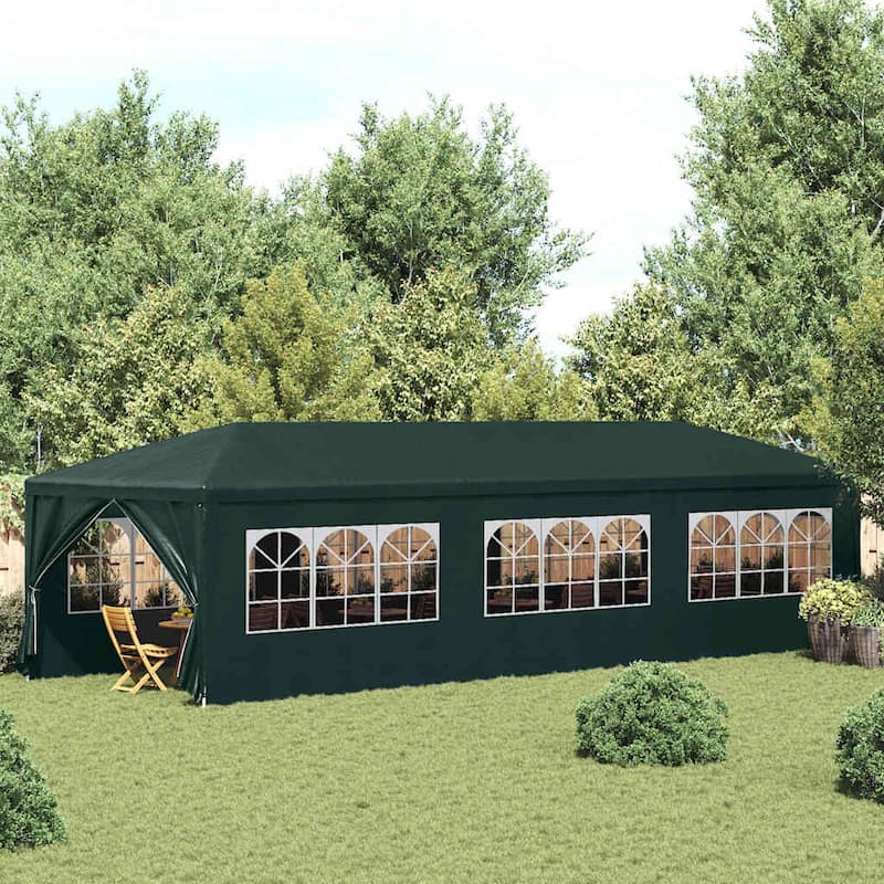 vidaXL Party Tent Outdoor Canopy Tent Patio Gazebo Marquee Beach Sunshade - 29.5' x 9.8' x 8.4' - Green