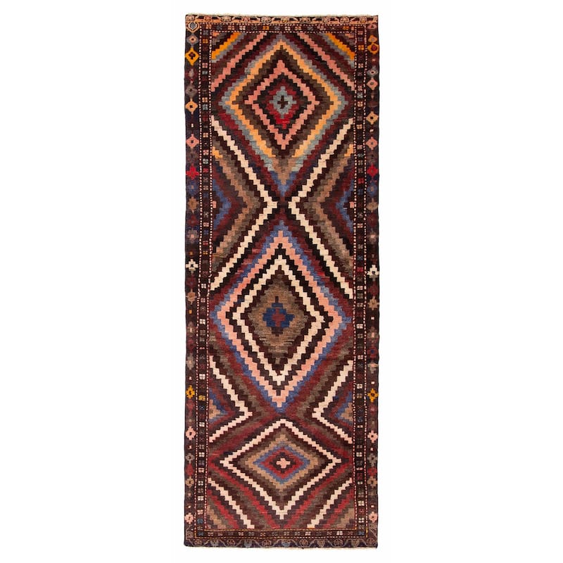ECARPETGALLERY Hand-knotted Andelz Brown Wool Rug - 3'5 x 9'9 - Dark Brown - 3'5 x 9'9