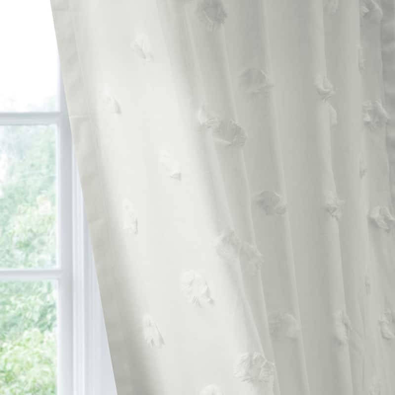 Exclusive Fabrics Geometric Cotton Craft Rod Pocket Sheer Curtains For Bedroom & Living Room Curtains Pair (2 Panels)