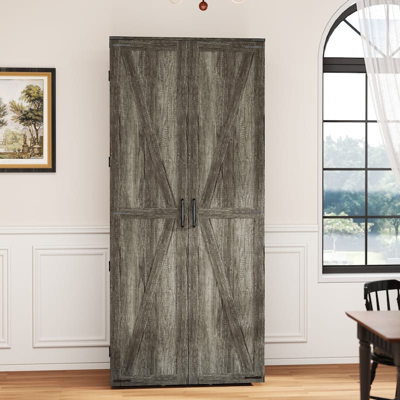 67" Kitchen Pantry Cabinet with Adjustable Shelves, Tall Storage Organizer Cupboard for Kitchen, Dining Room