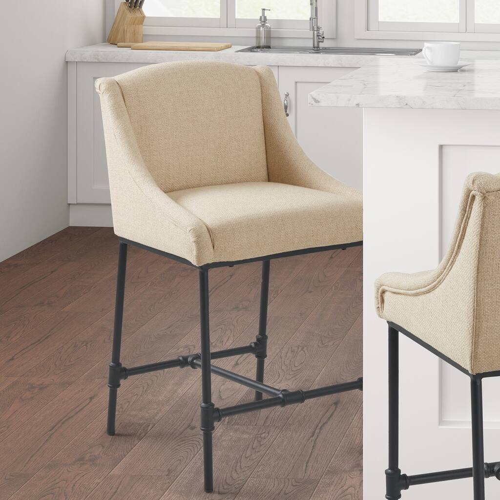 Madison Park Geneva Beige Counter Stool