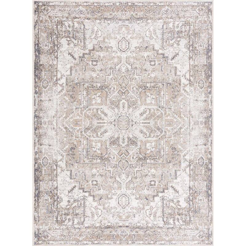 Hauteloom Manhattan Machine Washable Oriental Persian Medallion Vintage Distressed Area Rug
